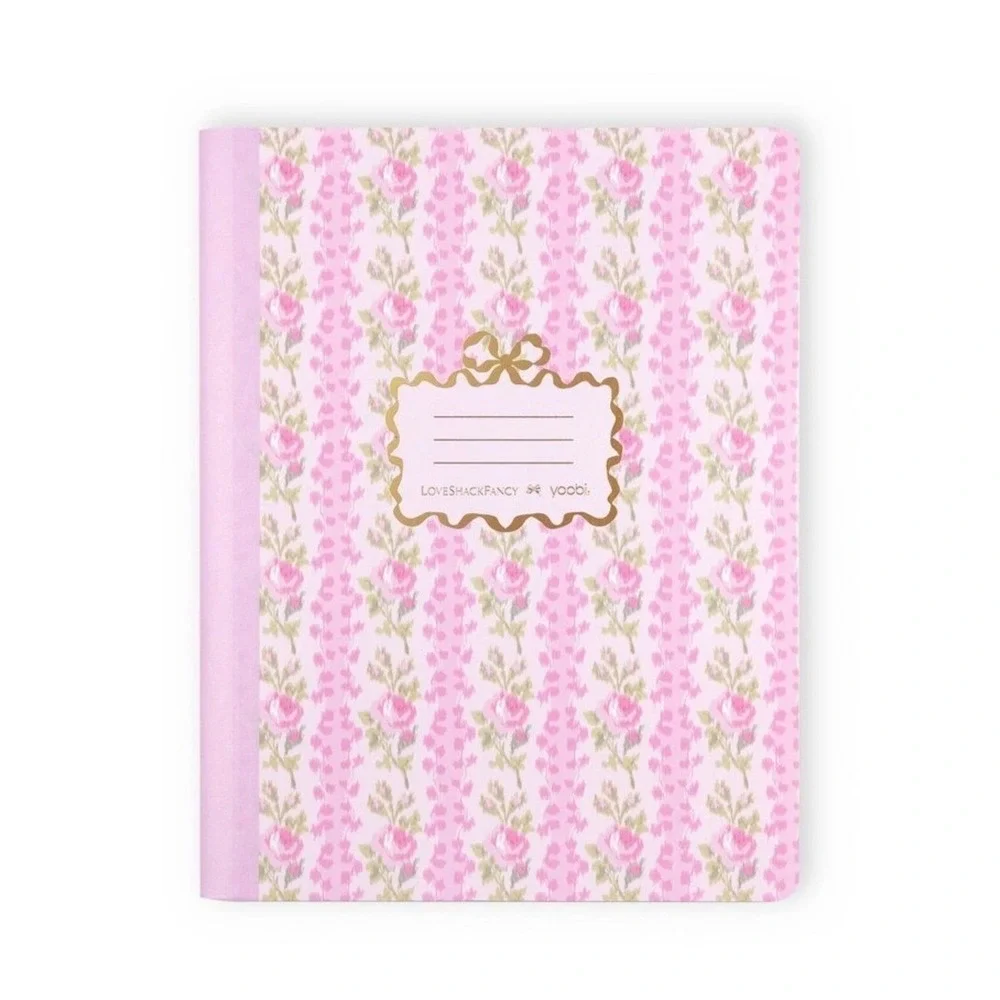 Love Shack Fancy Composition Notebook Blooming Heirloom Pink Strawberry Macaroon